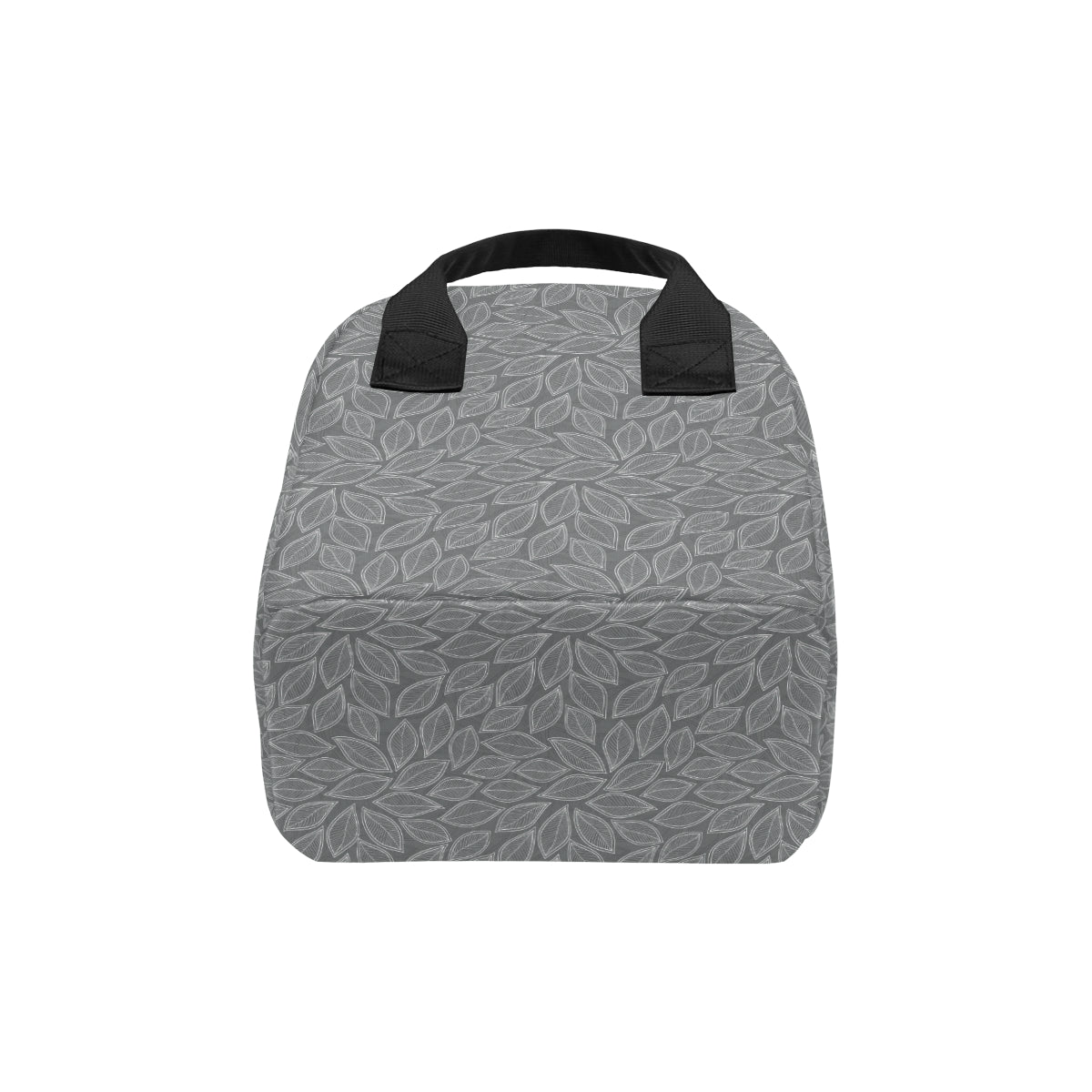 Elm Leave Grey Print Pattern Insulated Lunch Bag