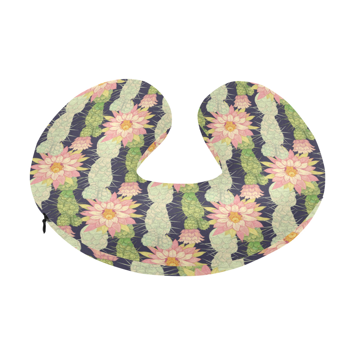 Cactus Pattern Print Design 01 U-Shaped Travel Neck Pillow