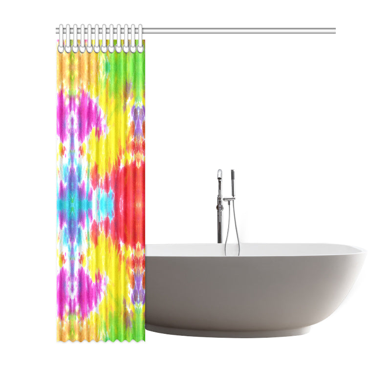 Tie Dye Rainbow Themed Print Shower Curtain