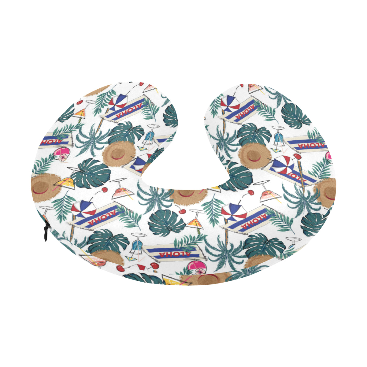 Aloha Hawaii Beach Pattern Print Design 04 U-Shaped Travel Neck Pillow