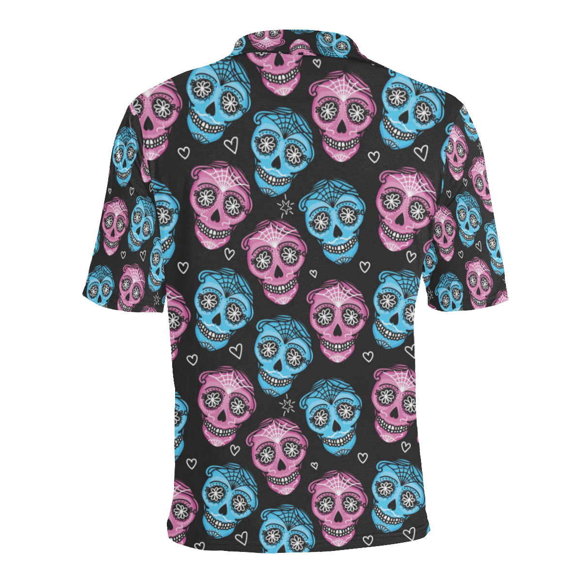 Day of the Dead Skull Print Pattern Men Polo Shirt