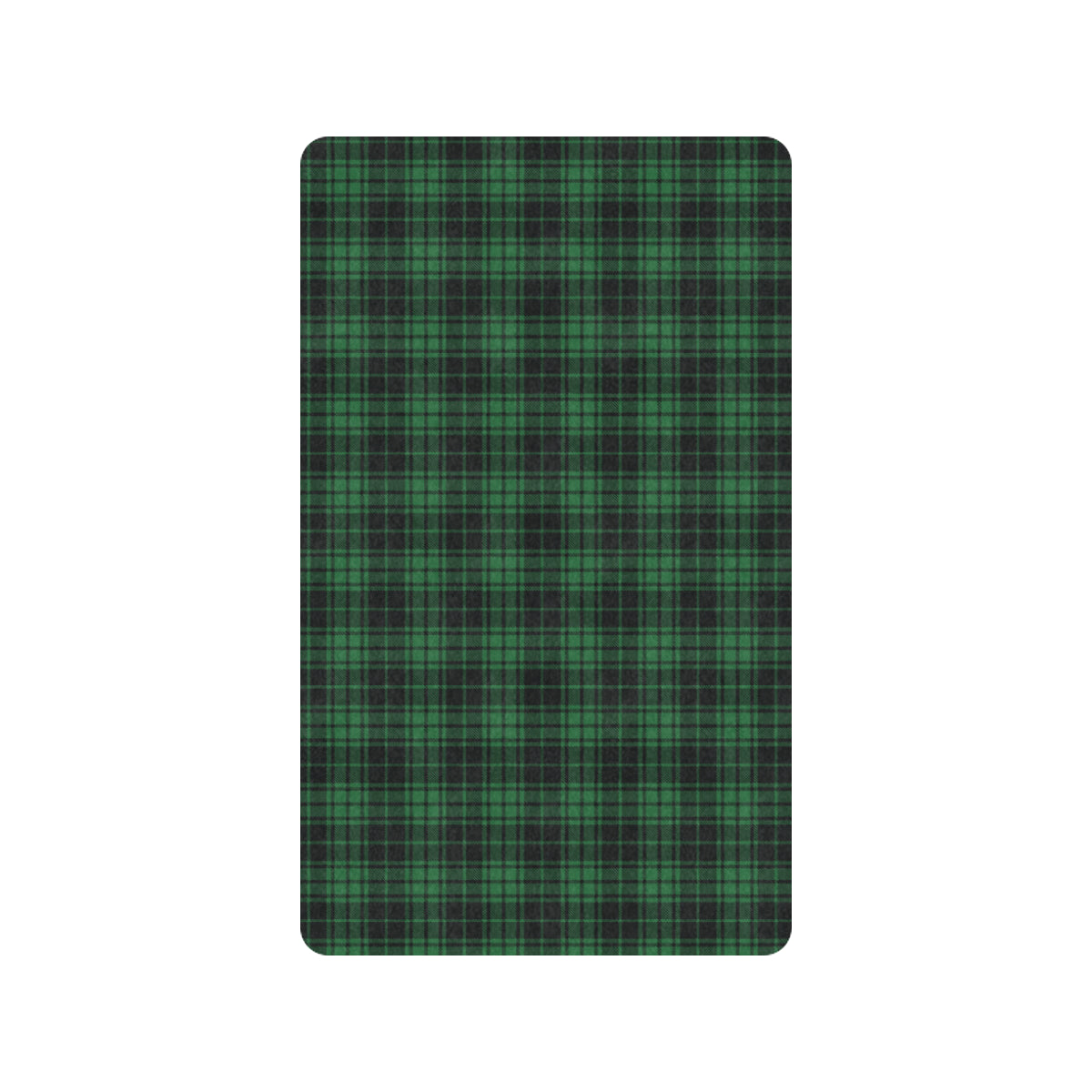 Green Tartan Plaid Pattern Rubber Doormat