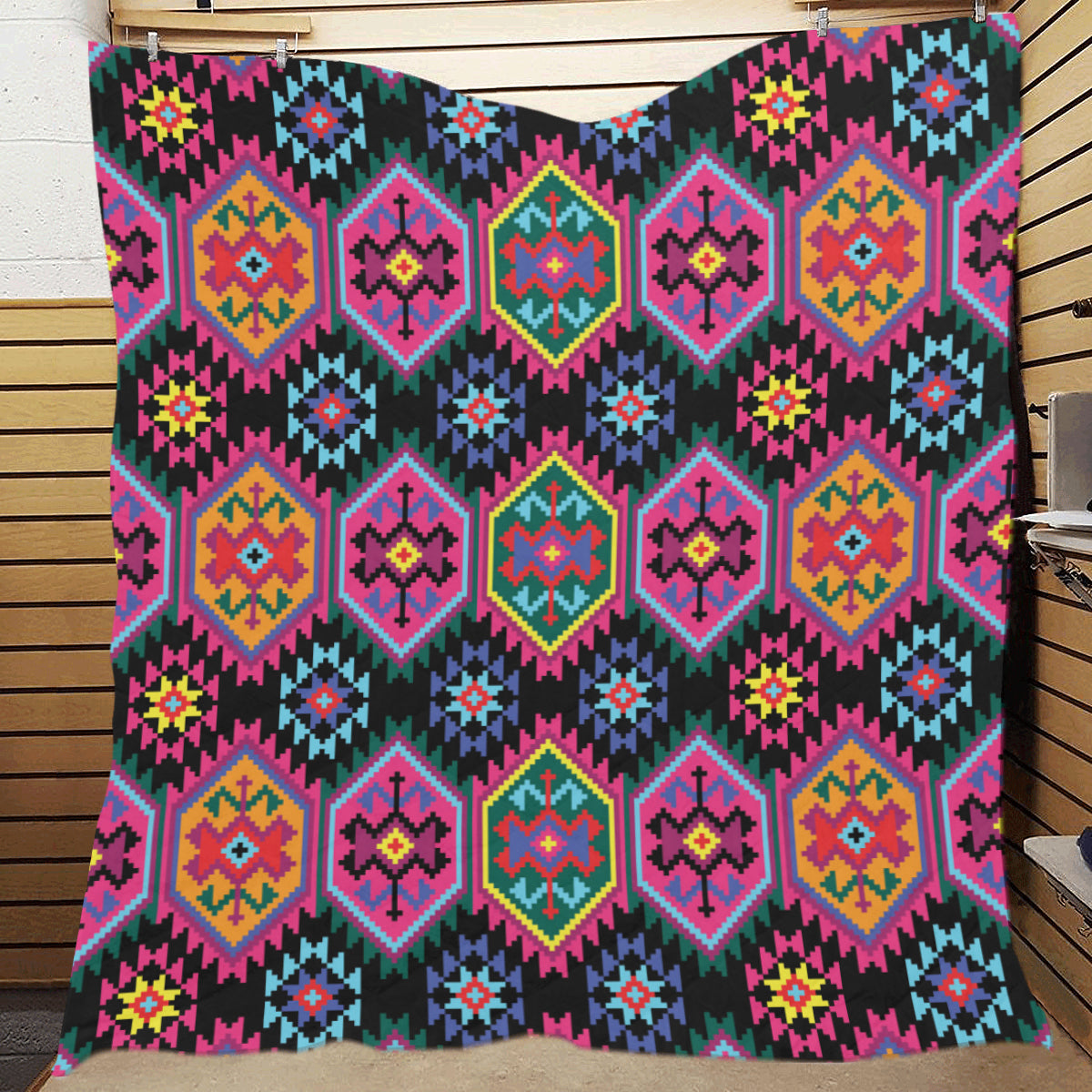Mexican Pattern Print Design 02 Premium Quilt