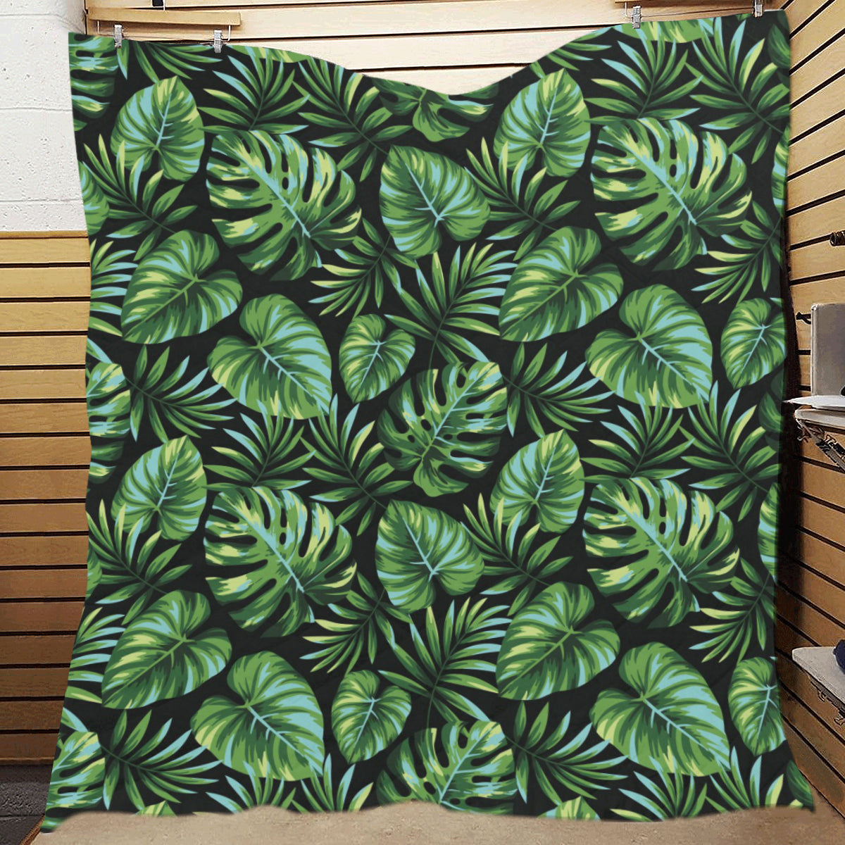 Palm Leaves Pattern Print Design PL013 Premium Quilt