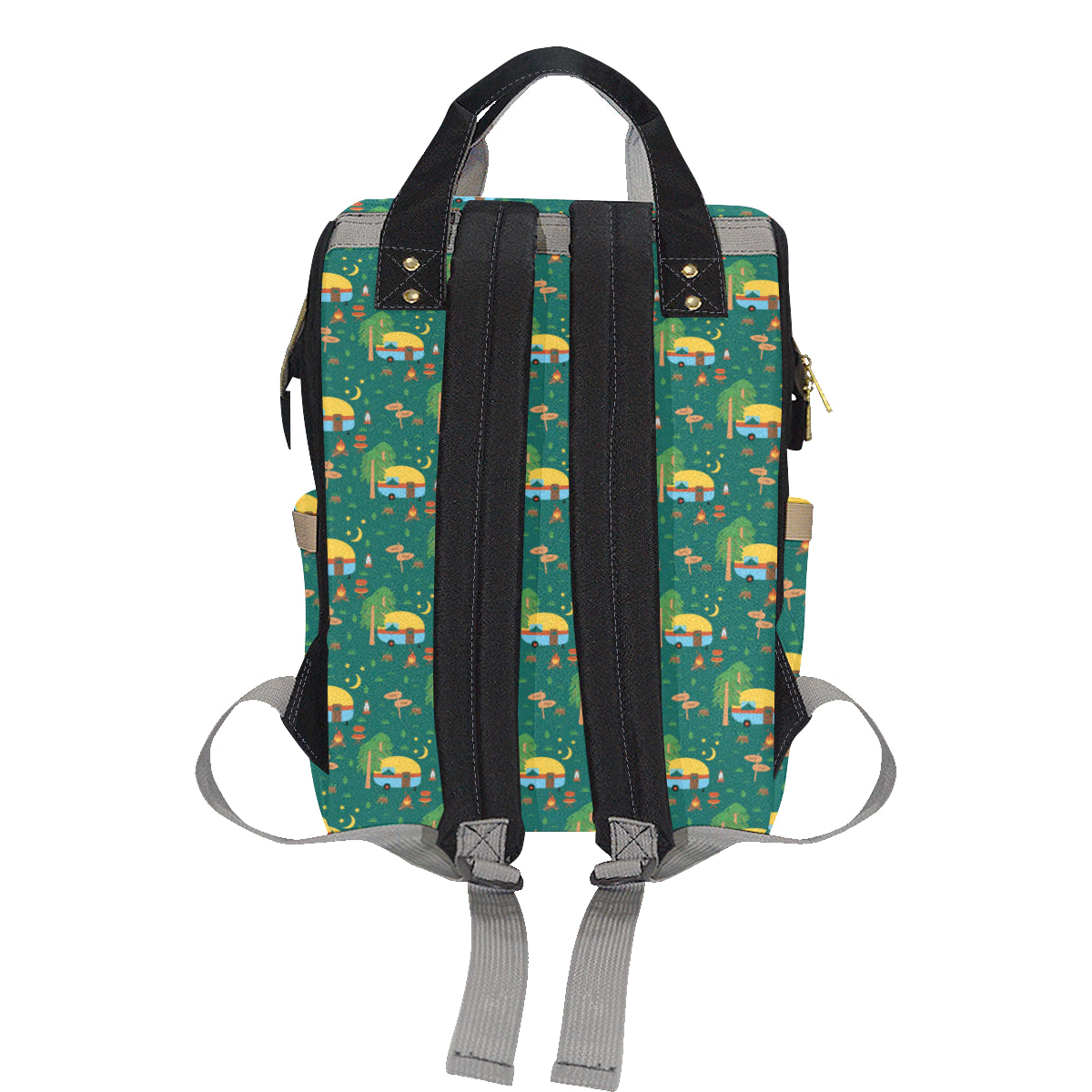 Camping Camper Pattern Print Design 06 Diaper Bag Backpack