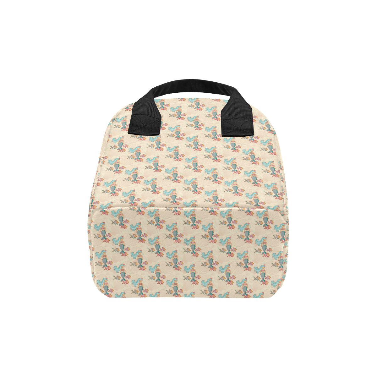 Mermaid Girl With Fish Design Print Insulated Lunch Bag