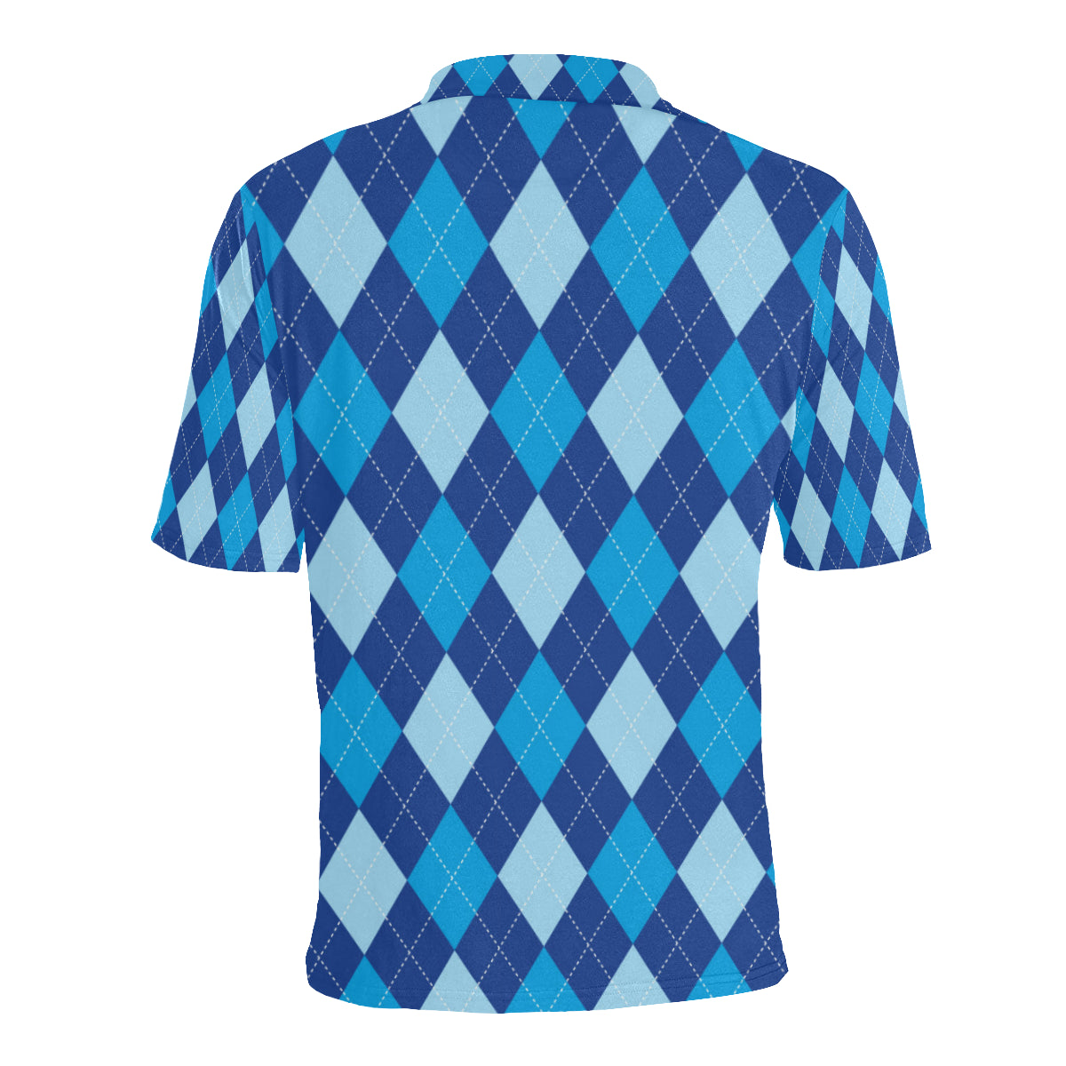Argyle Blue Pattern Print Design 02 Men Polo Shirt