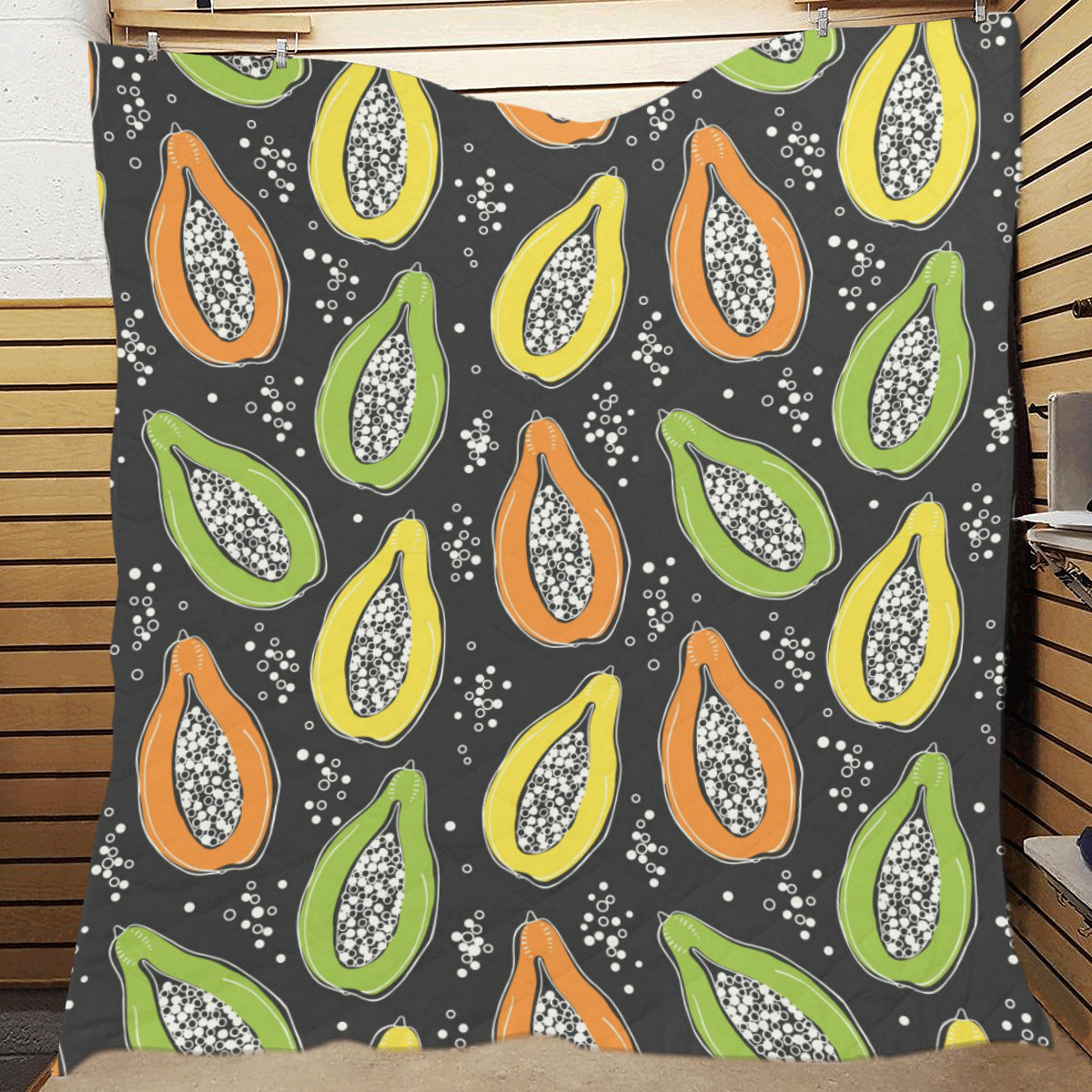 Papaya Pattern Print Design PP05 Premium Quilt