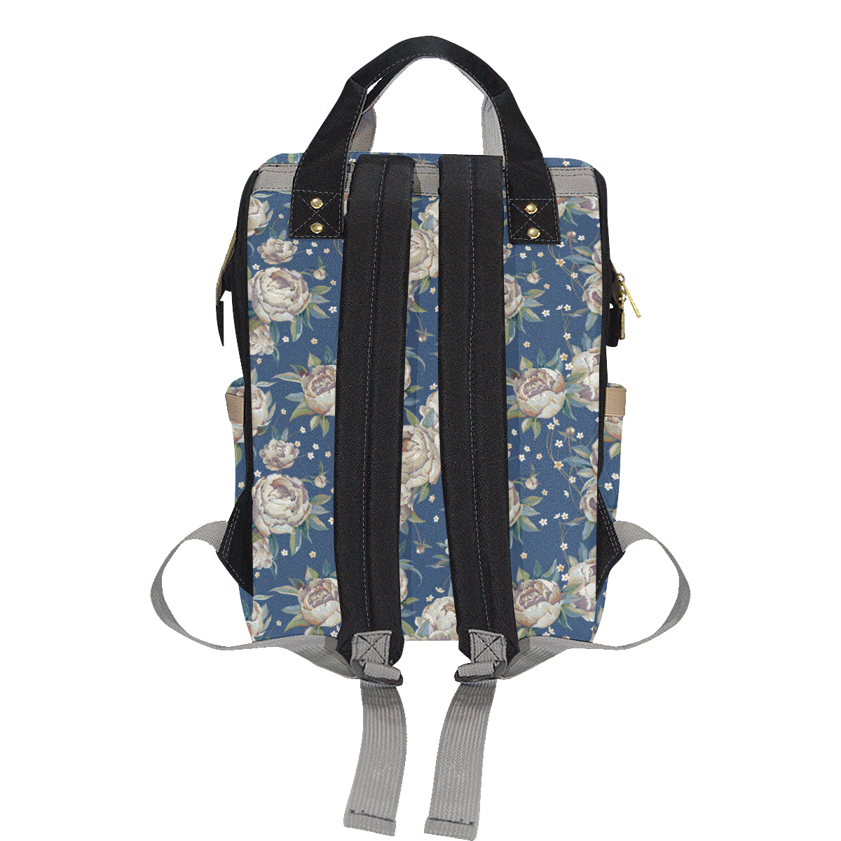 Peony Pattern Print Design A03 Diaper Bag Backpack
