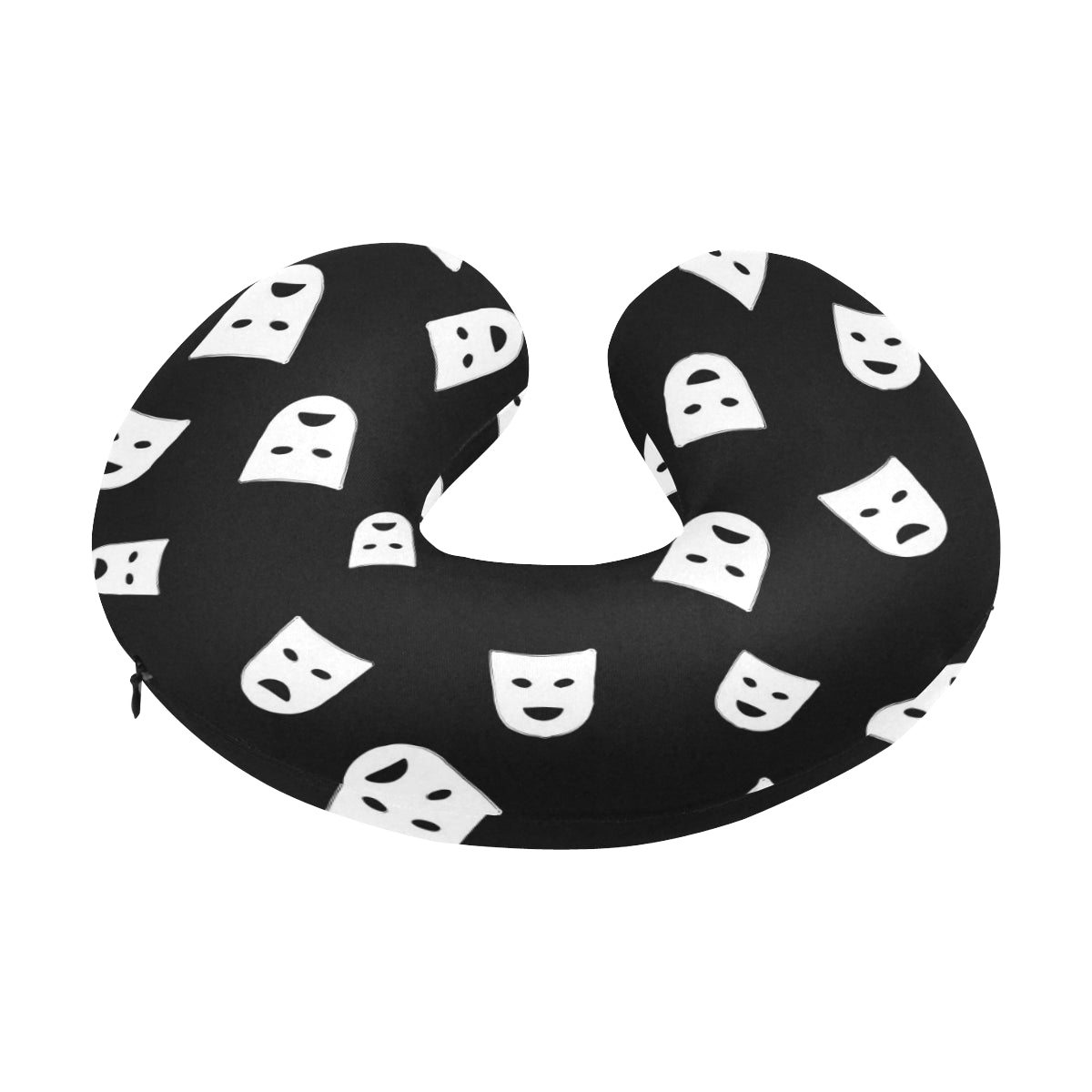 Acting Mask Pattern Print Design 03 U-Shaped Travel Neck Pillow