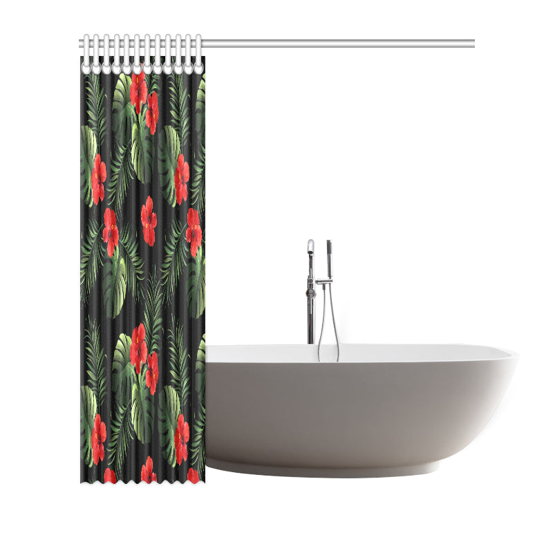Red Hibiscus Tropical Shower Curtain