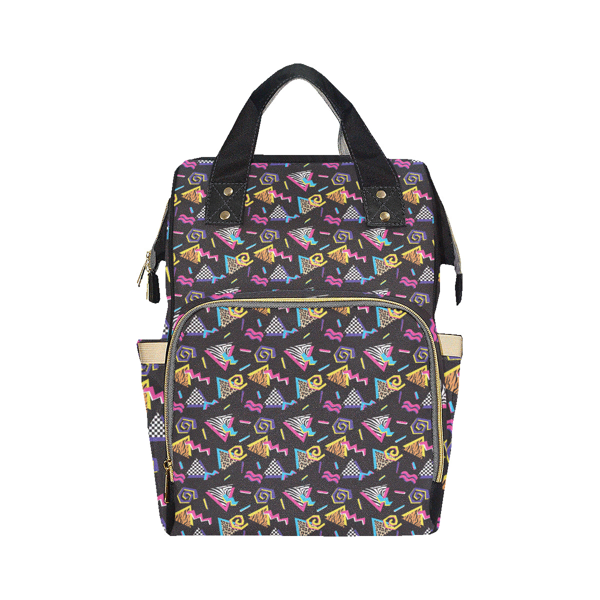 80s Pattern Print Design 3 Diaper Bag Backpack