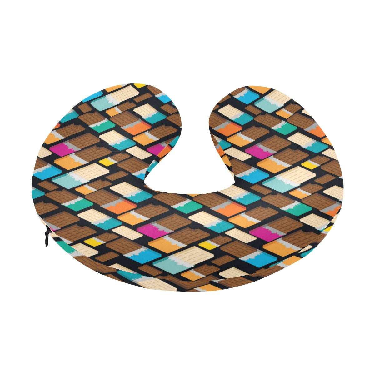 Chocolate Pattern Print Design 02 U-Shaped Travel Neck Pillow