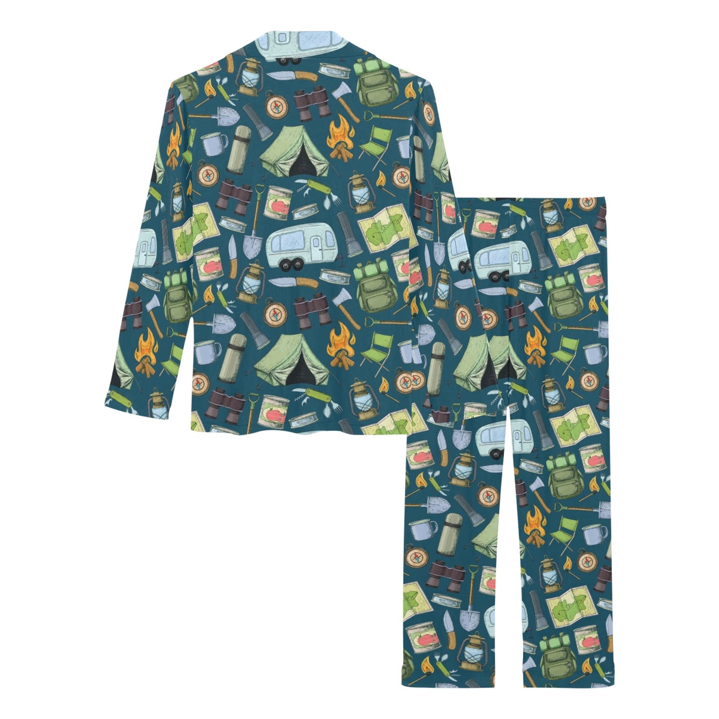 Camping Pattern Print Design 02 Women's Long Pajama Set