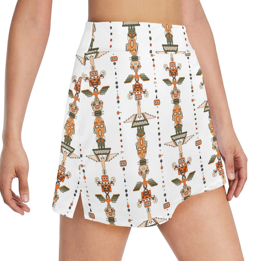 Totem Print Design LKS302 17" Golf & Pickleball Skort with Pockets