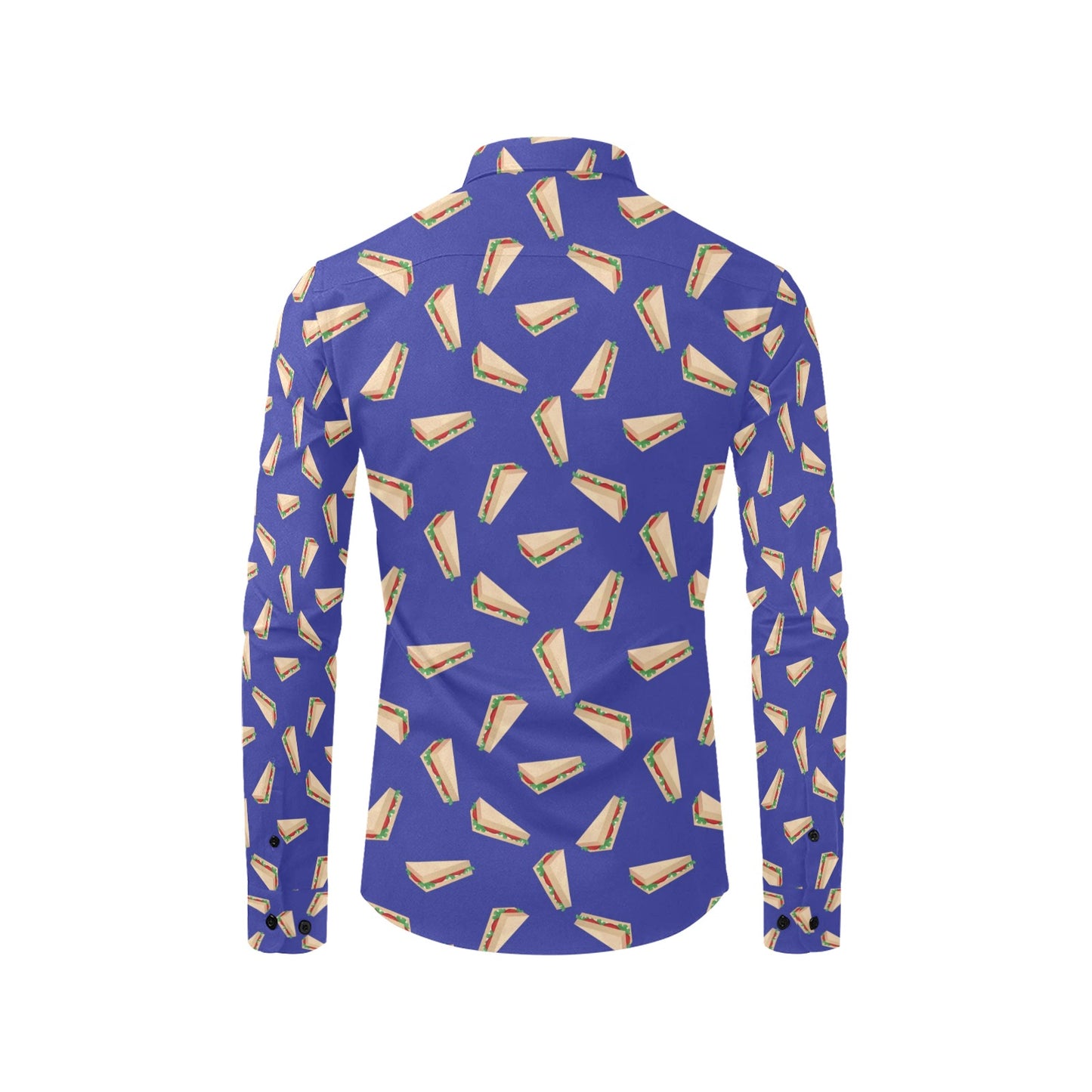Sandwich Print Design LKS303 Men's Long Sleeve Dress Shirt