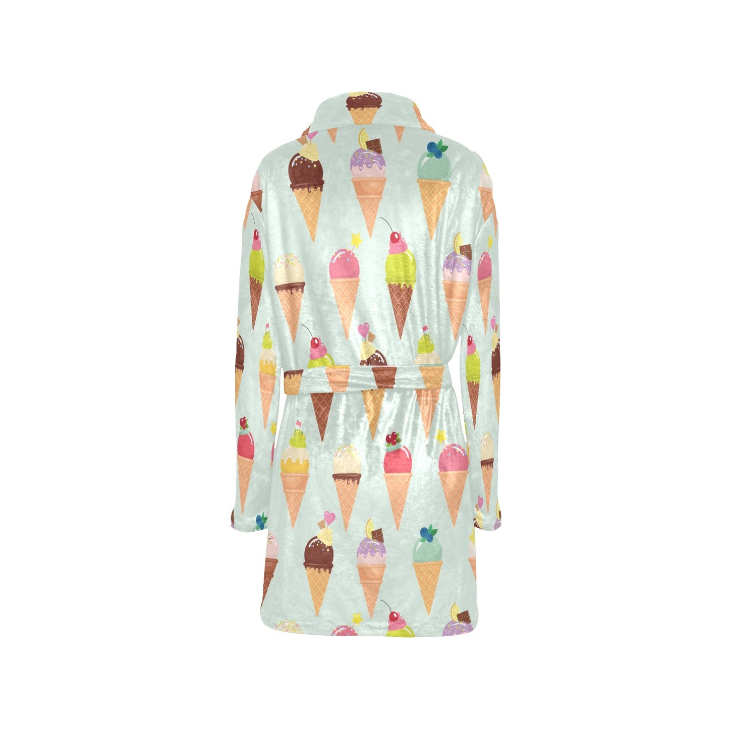 Ice Cream Pattern Print Design 03 Women's Fleece Robe