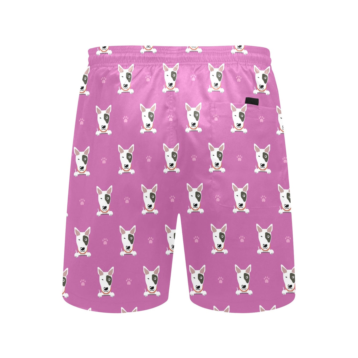 Bull Terrier Happy Print Pattern Men's Swim Trunks Beach Shorts