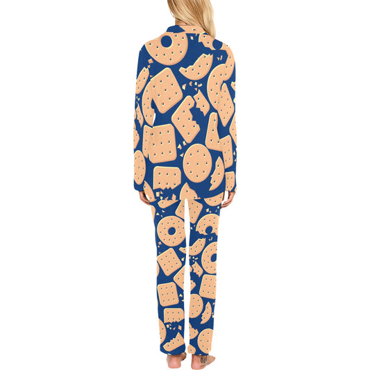 Cracker Pattern Print Design 03 Women's Long Pajama Set