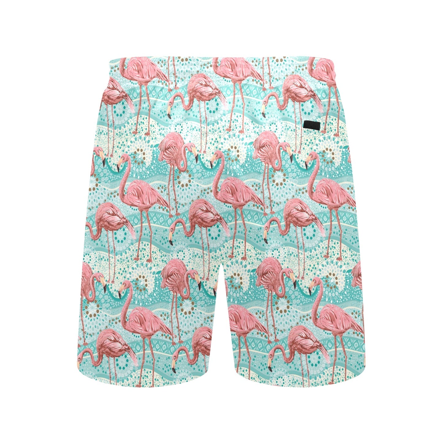 Flamingo Background Themed Print Men's Swim Trunks Beach Shorts