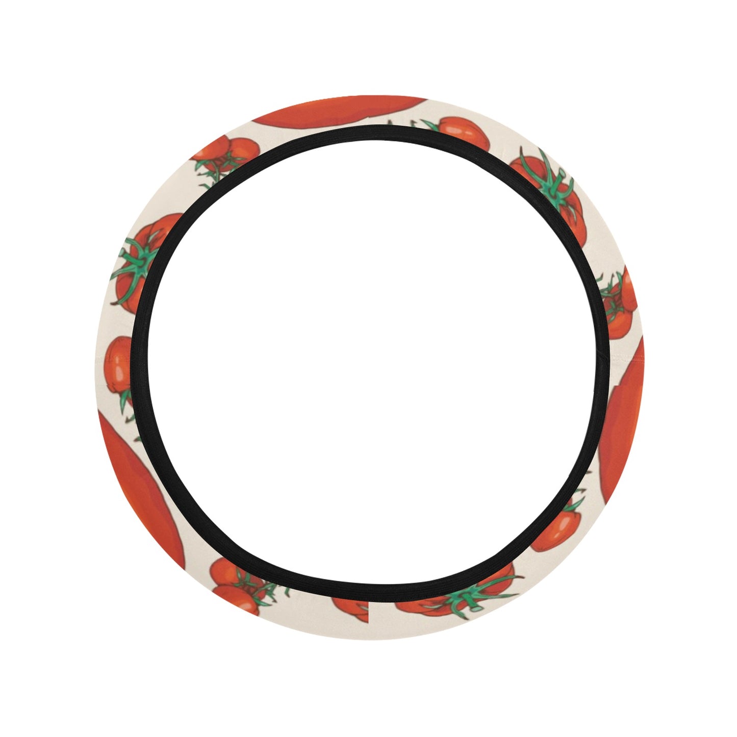 Tomato Print Design LKS302 Steering Wheel Cover with Elastic Edge