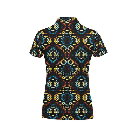 Tribal Pattern Print Design LKS309 Women's Polo Shirt