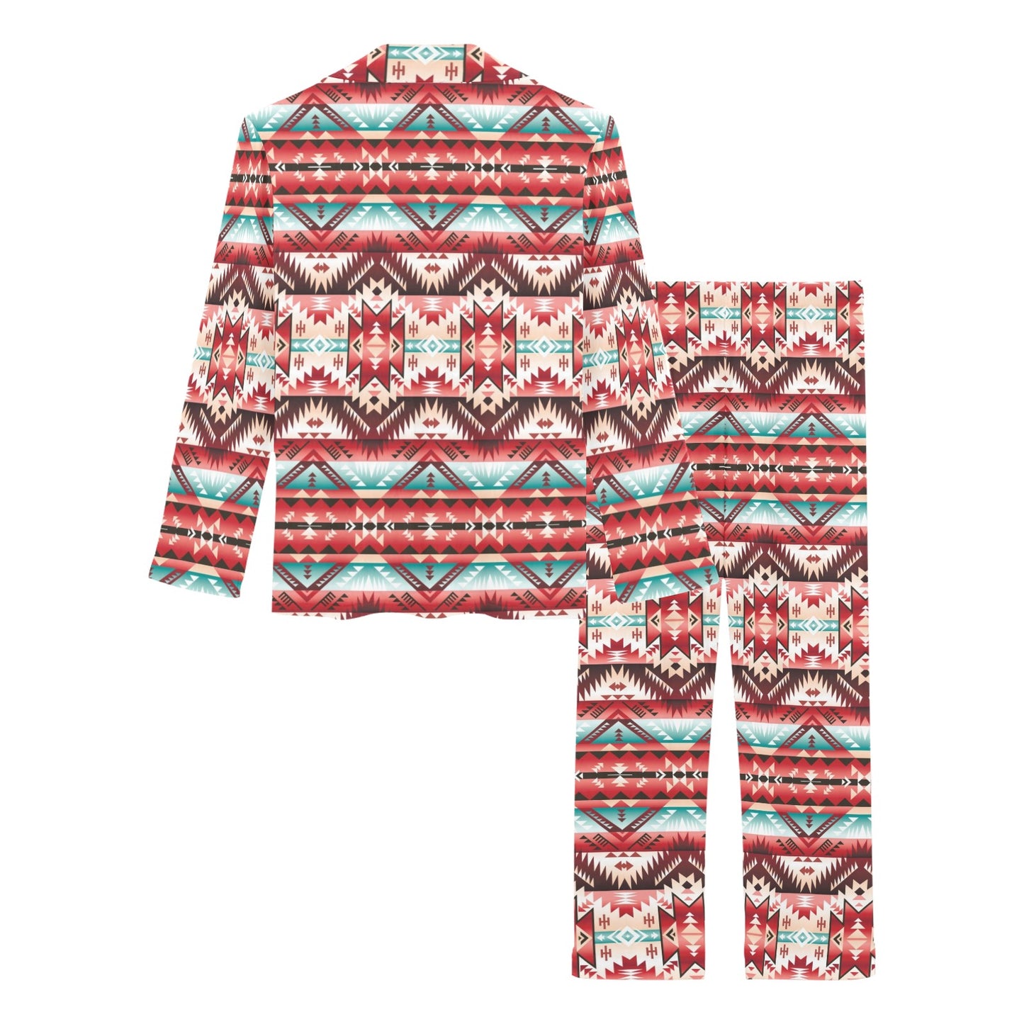 Aztec Western Style Print Pattern Women's Long Pajama Set
