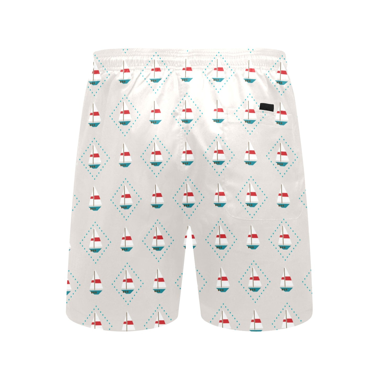 Sailboat Print Design LKS301 Men's Swim Trunks Beach Shorts