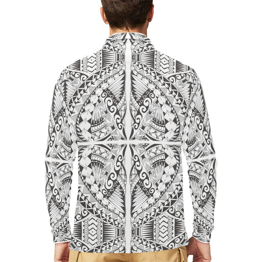 Samoan Style Print Design LKS301 Long Sleeve Polo Shirt For Men's
