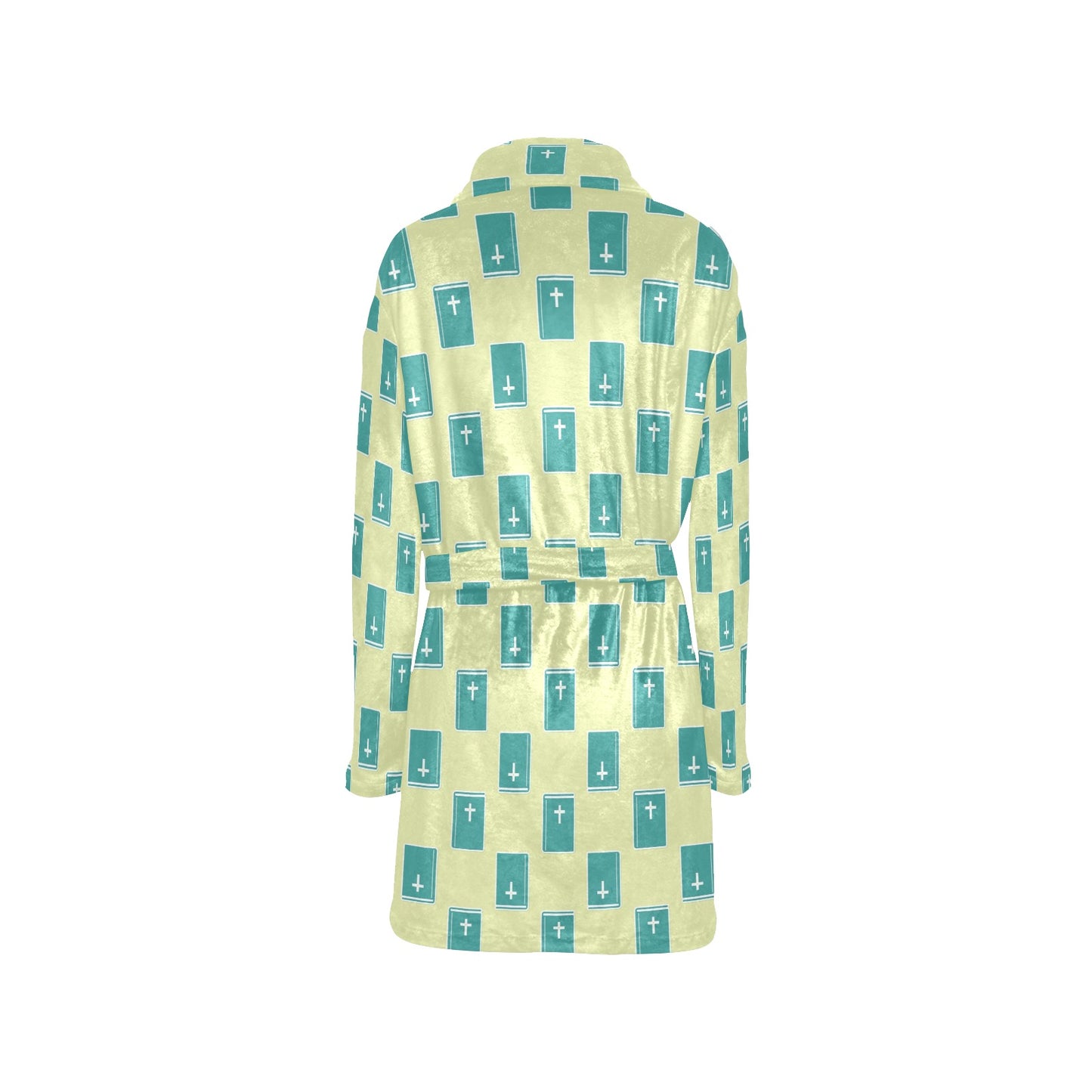 Bible Pattern Print Design 04 Women's Fleece Robe