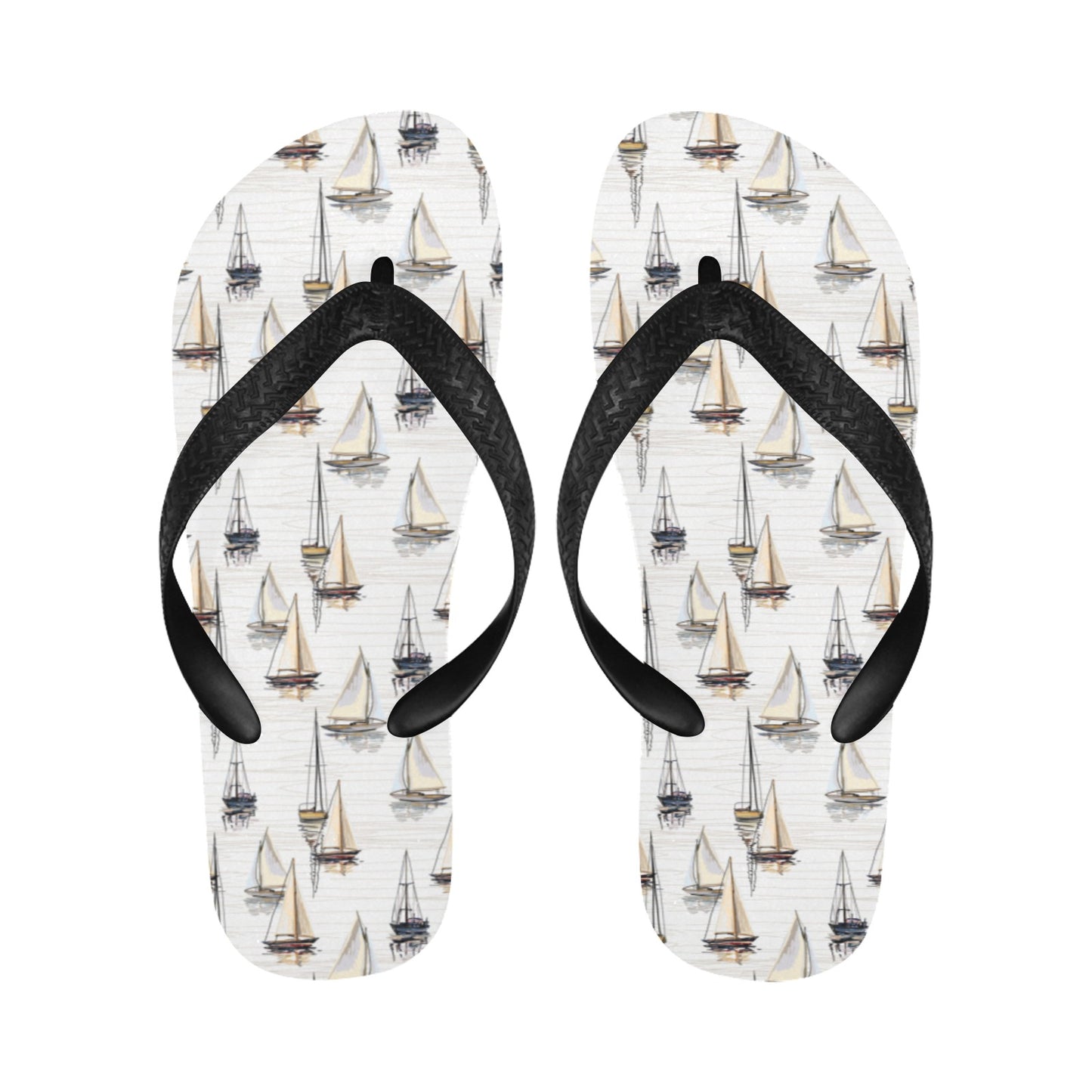 Sailboat Paint Pattern Print Design LKS307 Flip Flops