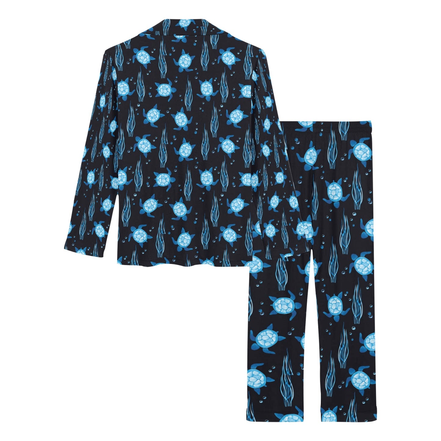 Sea Turtle Print Design LKS3013 Women's Long Pajama Set