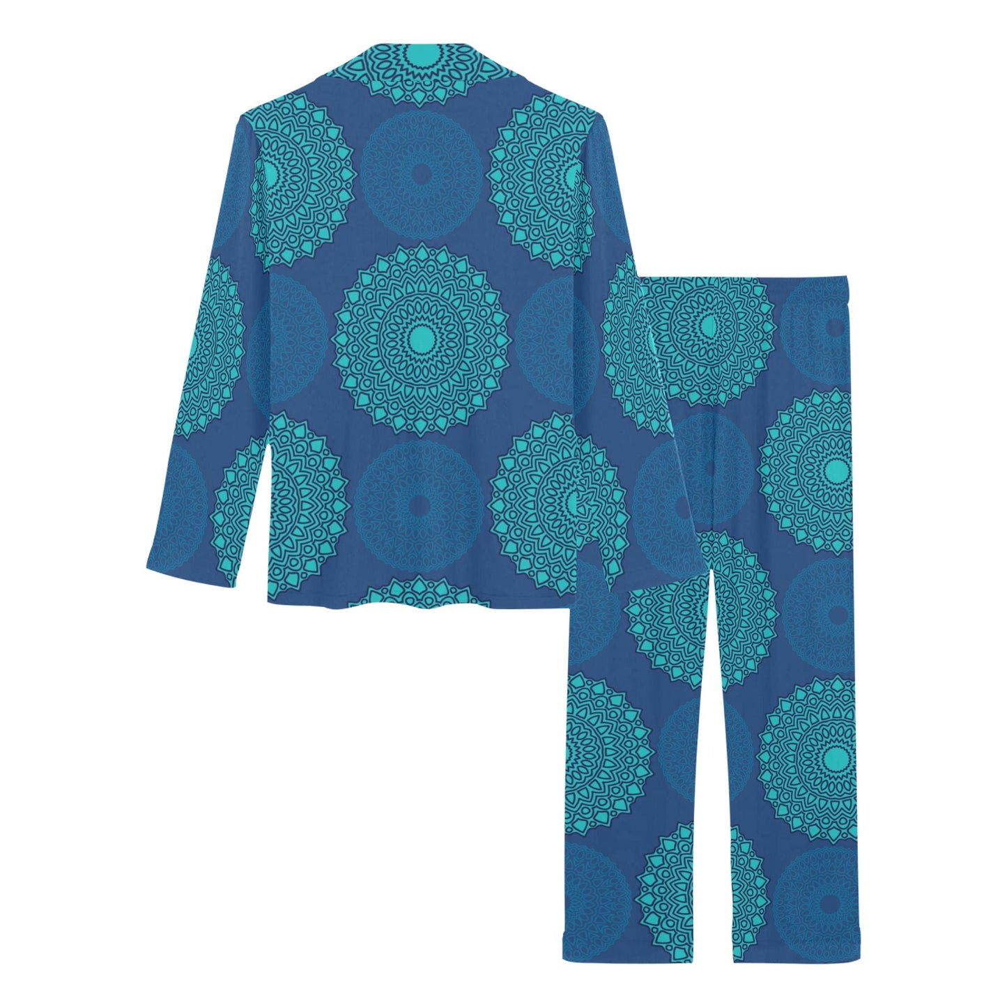 Medallion Pattern Print Design 04 Women's Long Pajama Set