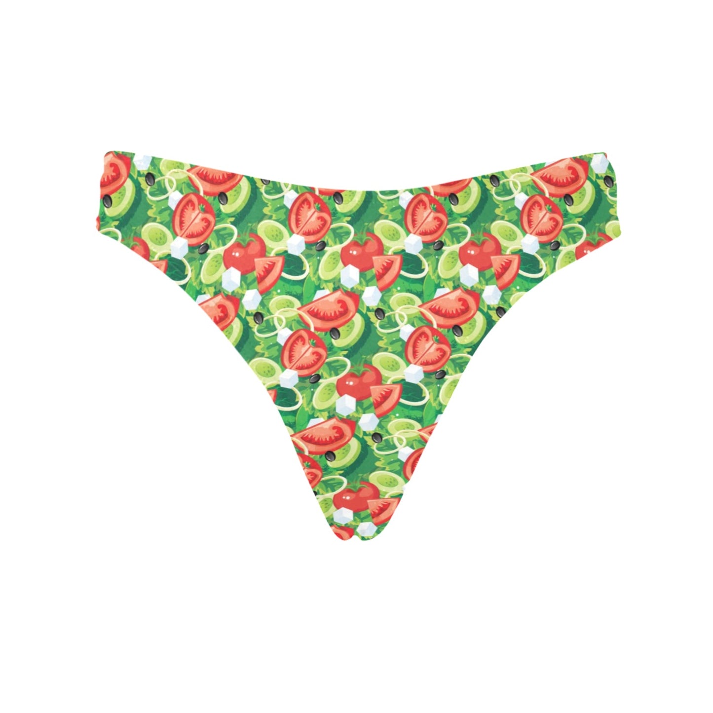 Vegan Salad Themed Design Print Women's Thongs
