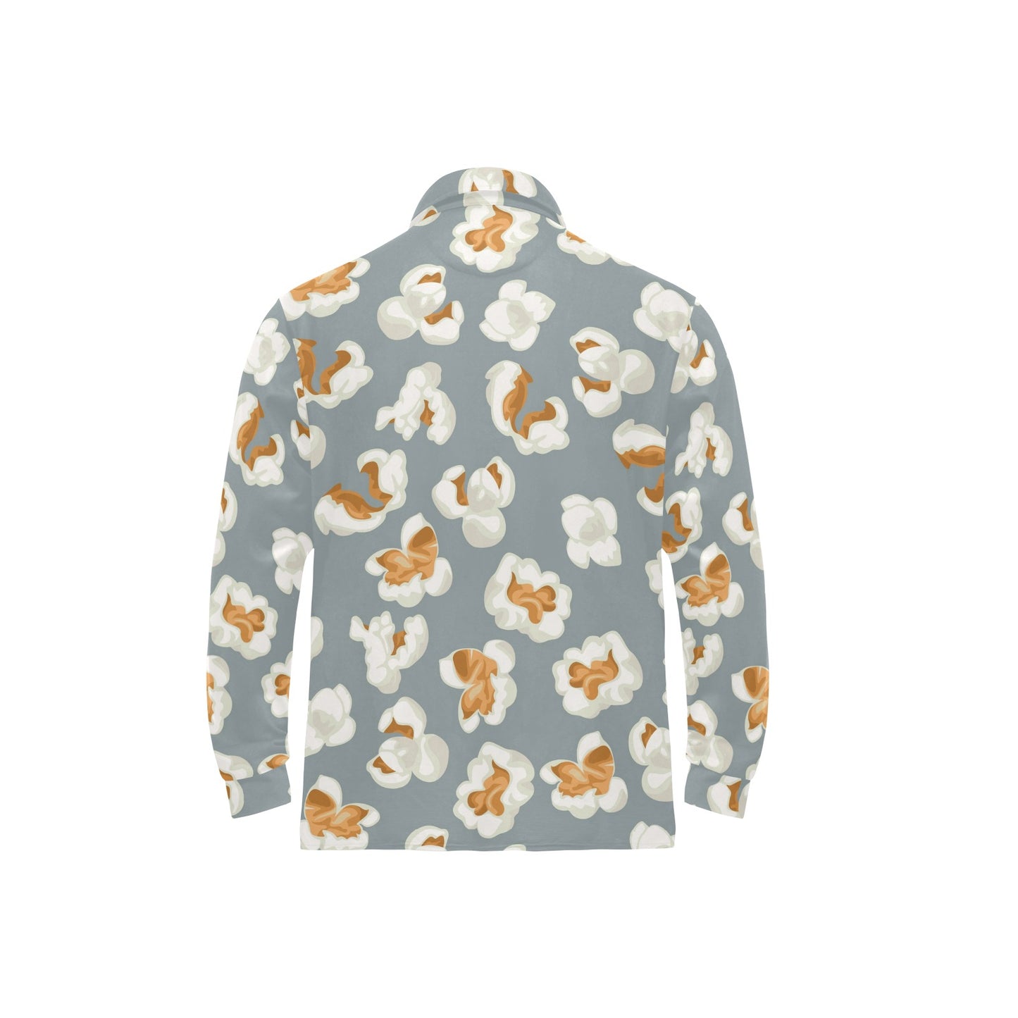 Popcorn Pattern Print Design A05 Long Sleeve Polo Shirt For Men's