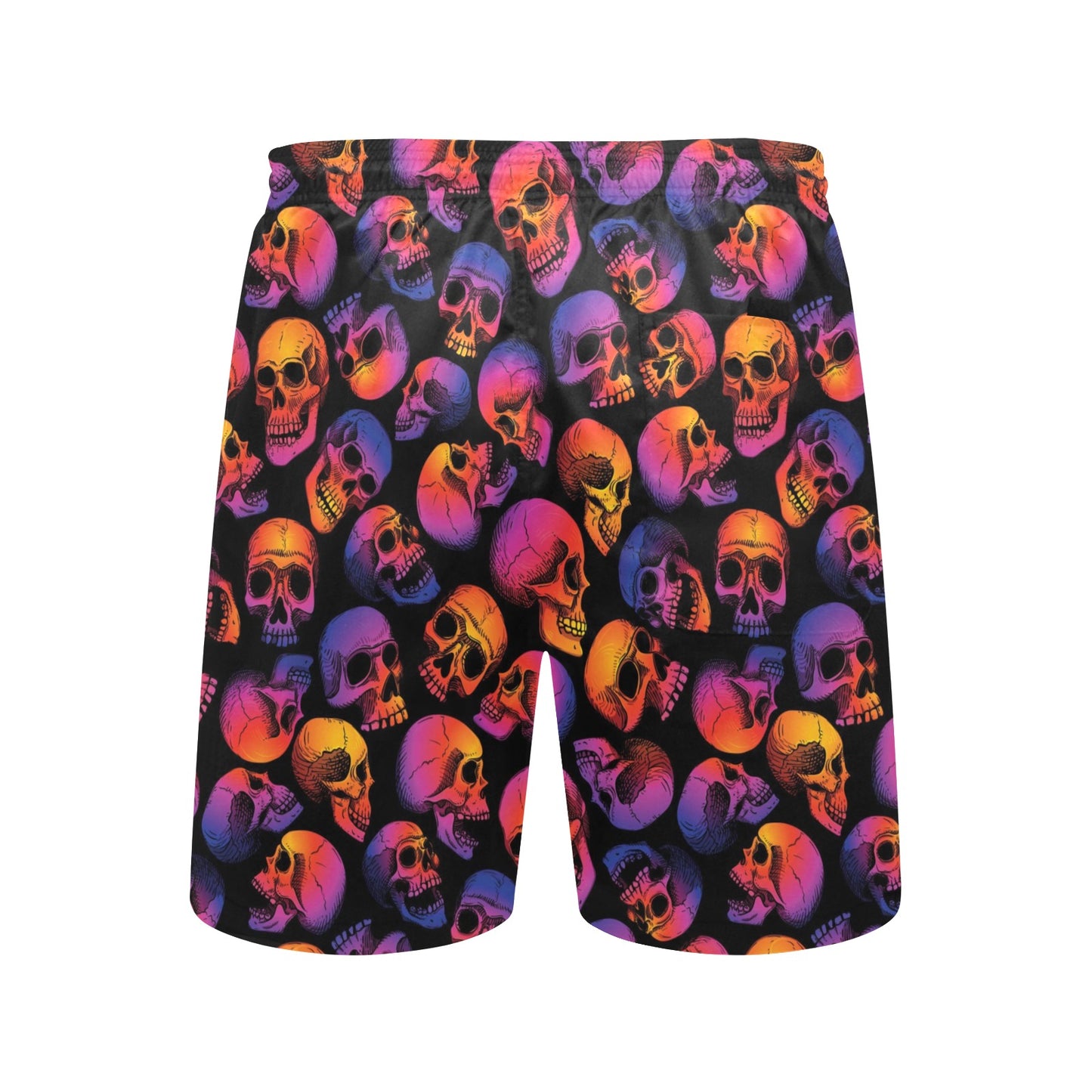 Skull Multicolor Print Design LKS3011 Men's Swim Trunks Beach Shorts