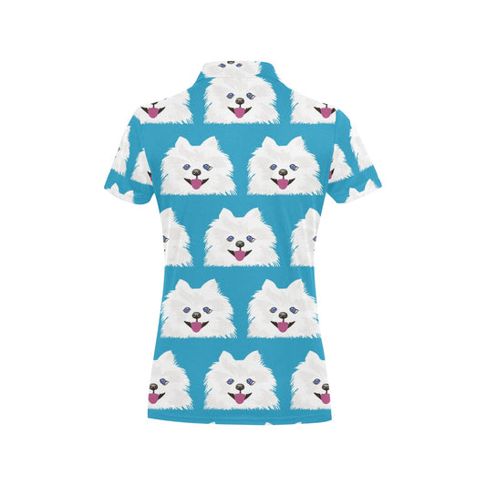Pomeranians Pattern Print Design A05 Women's Polo Shirt