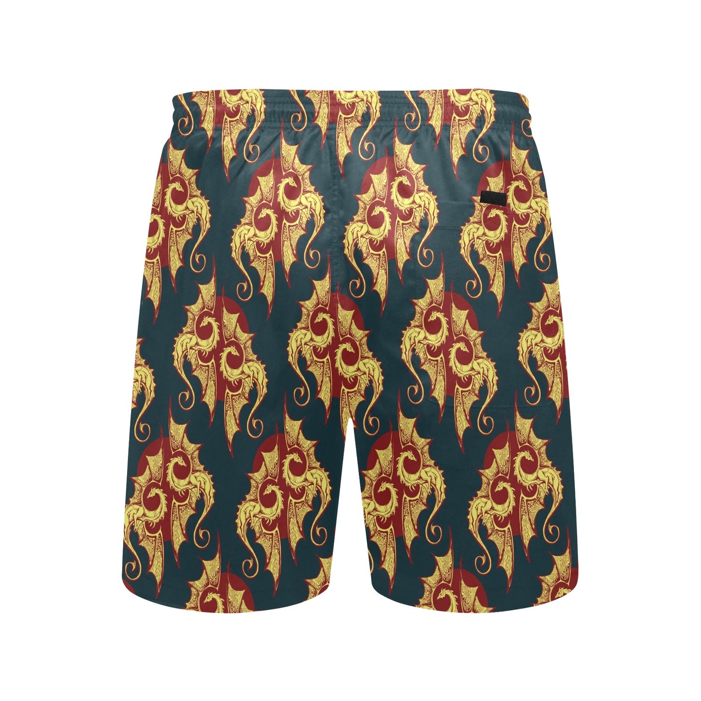 Dragons Gold Design Pattern Men's Swim Trunks Beach Shorts