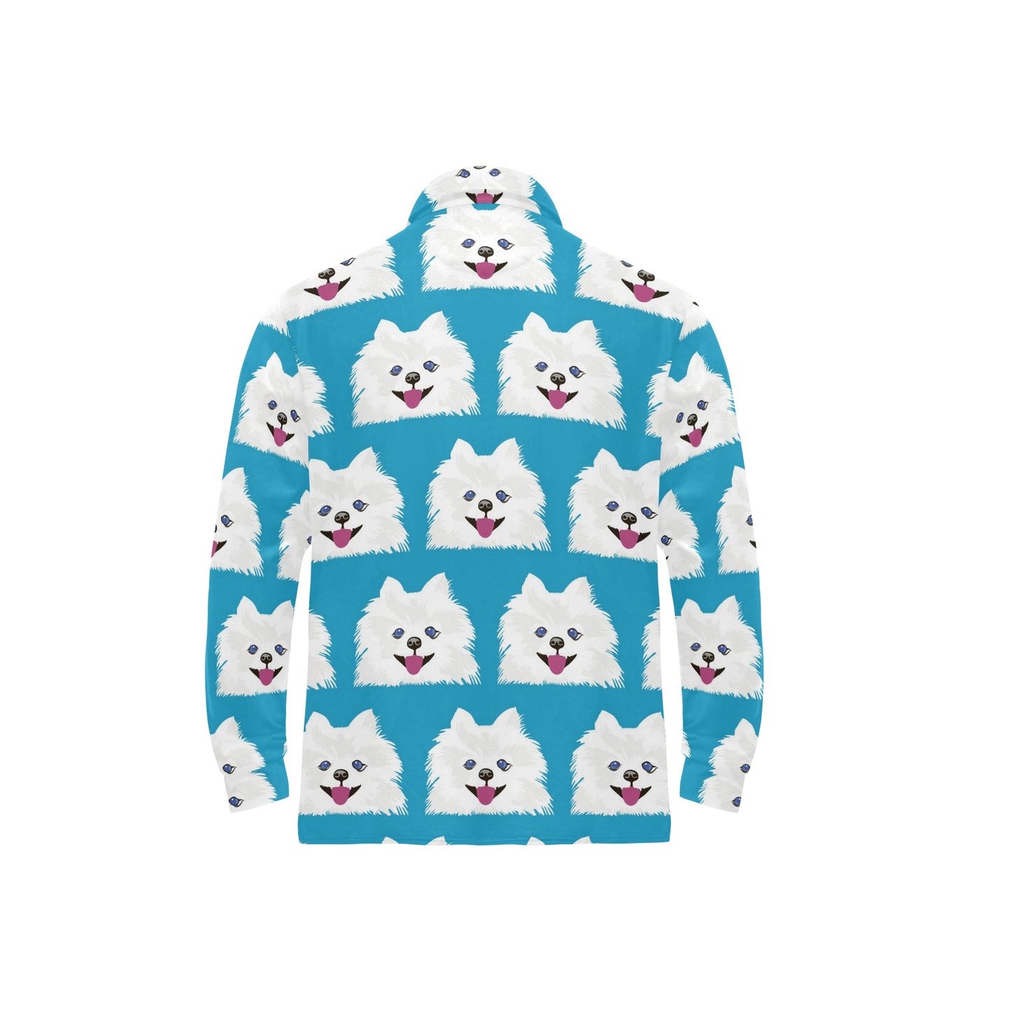 Pomeranians Pattern Print Design A05 Long Sleeve Polo Shirt For Men's