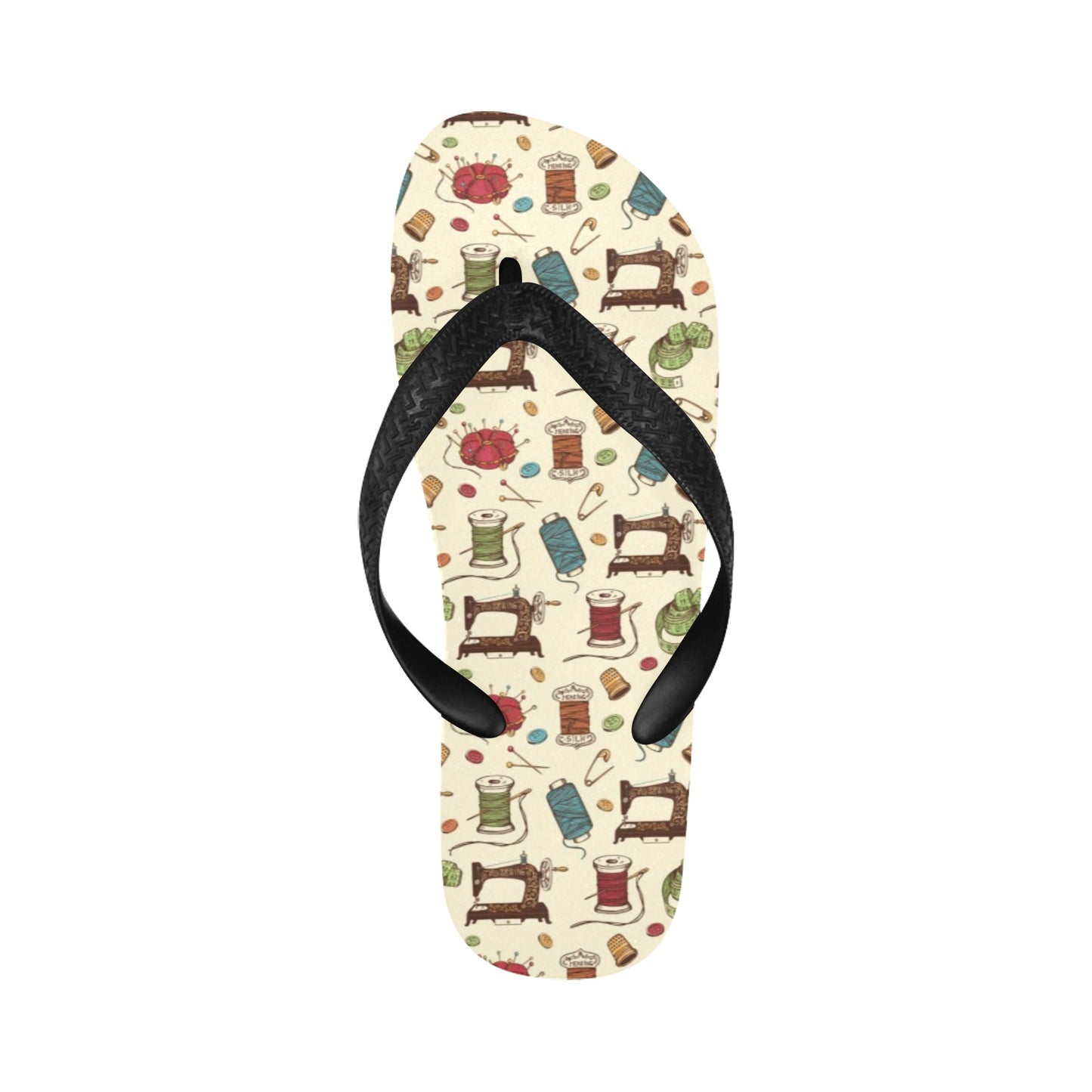 Sewing Equipment Print Design LKS303 Flip Flops