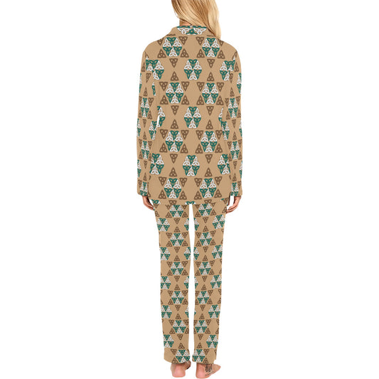 Celtic Pattern Print Design 08 Women's Long Pajama Set
