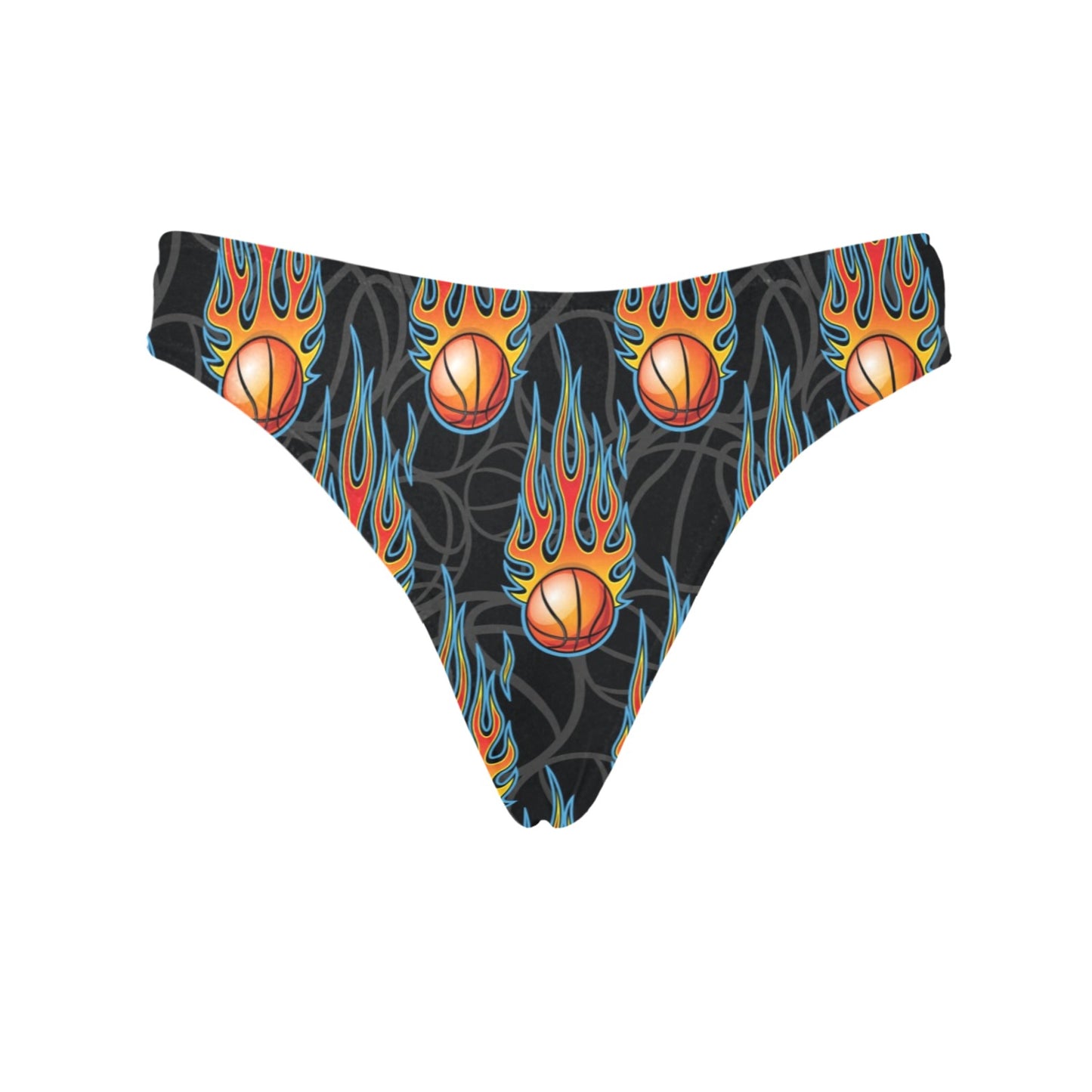 Basketball Fire Print Pattern Women's Thongs