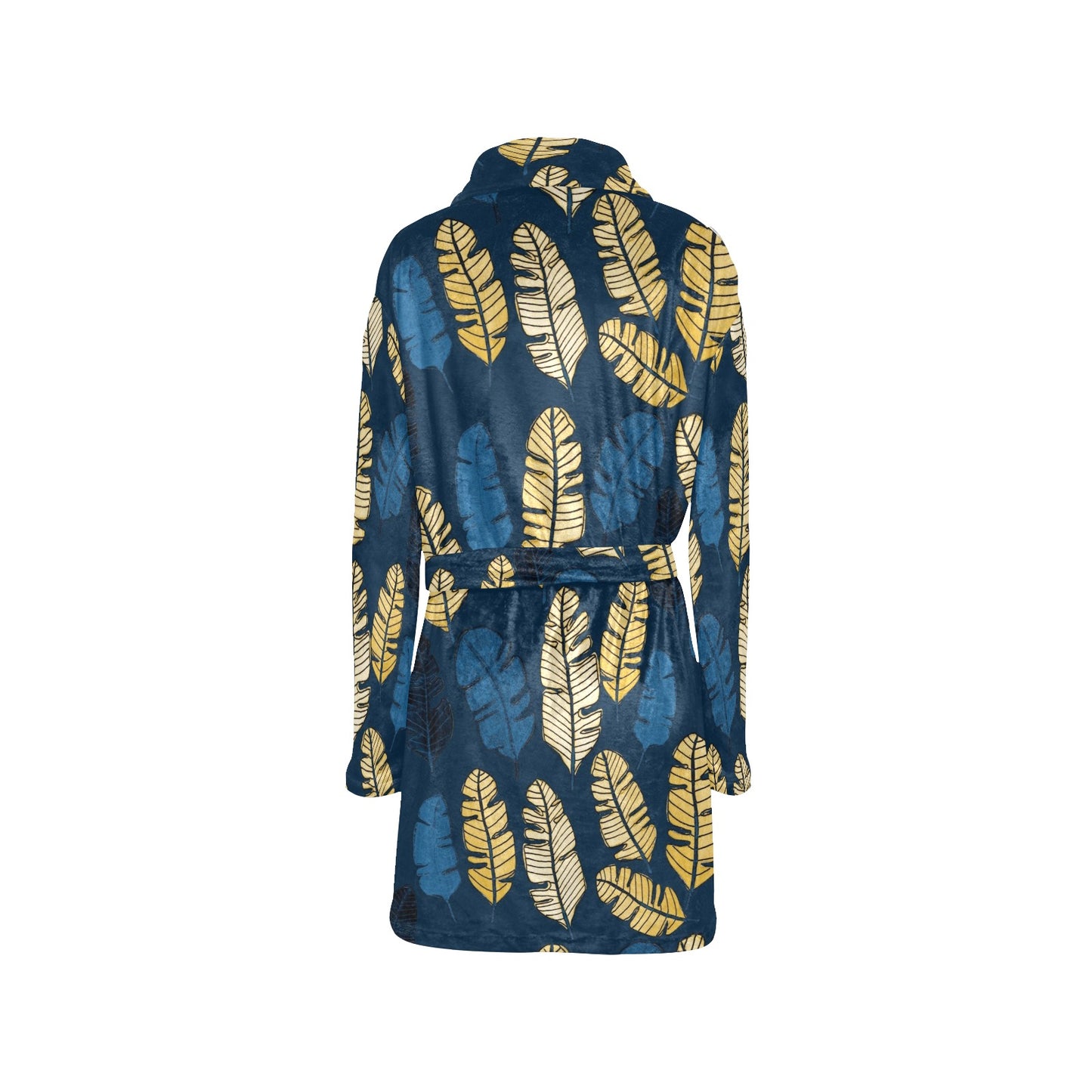 Banana Leaf Pattern Print Design BL09 Women's Fleece Robe