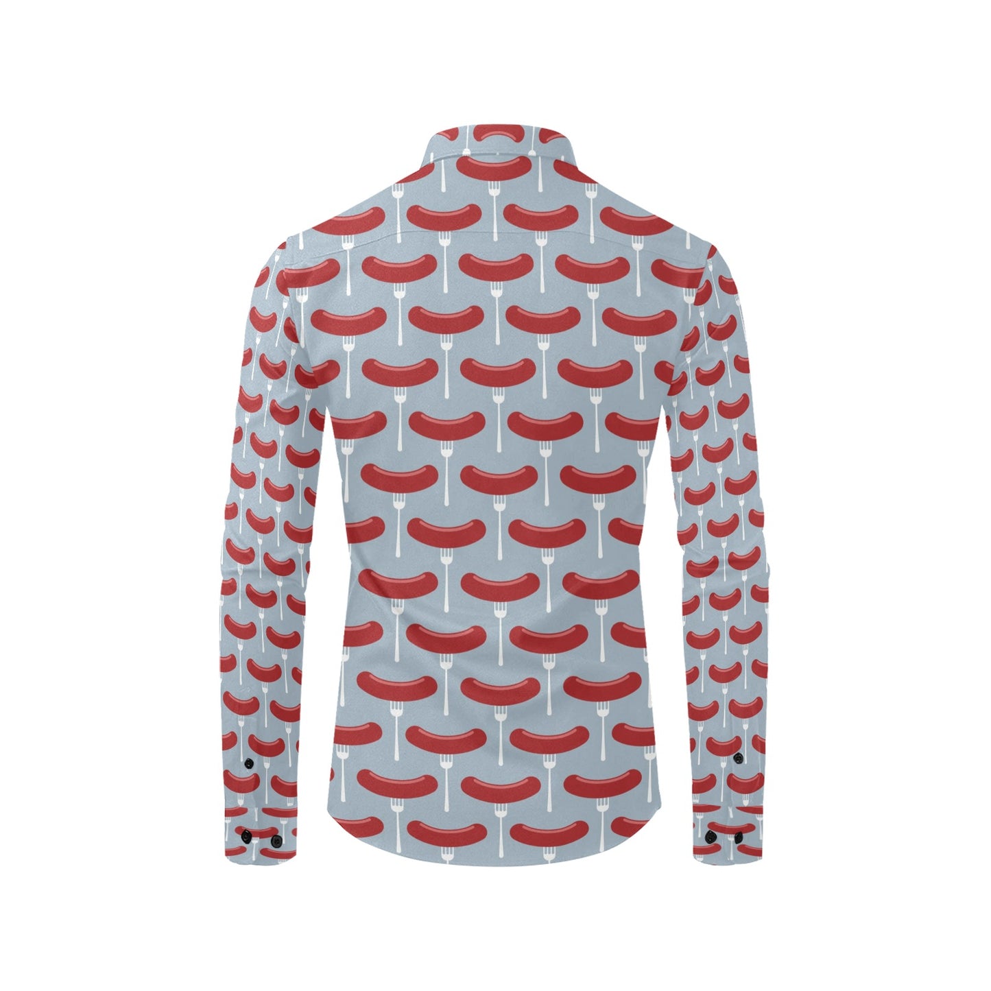 Sausage Print Design LKS301 Men's Long Sleeve Dress Shirt