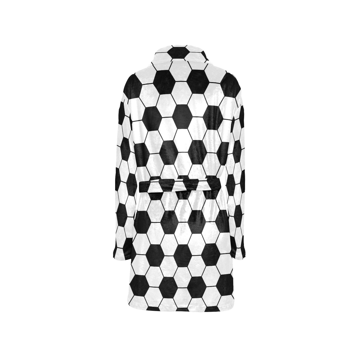 Soccer Ball Texture Print Design LKS303 Women's Fleece Robe