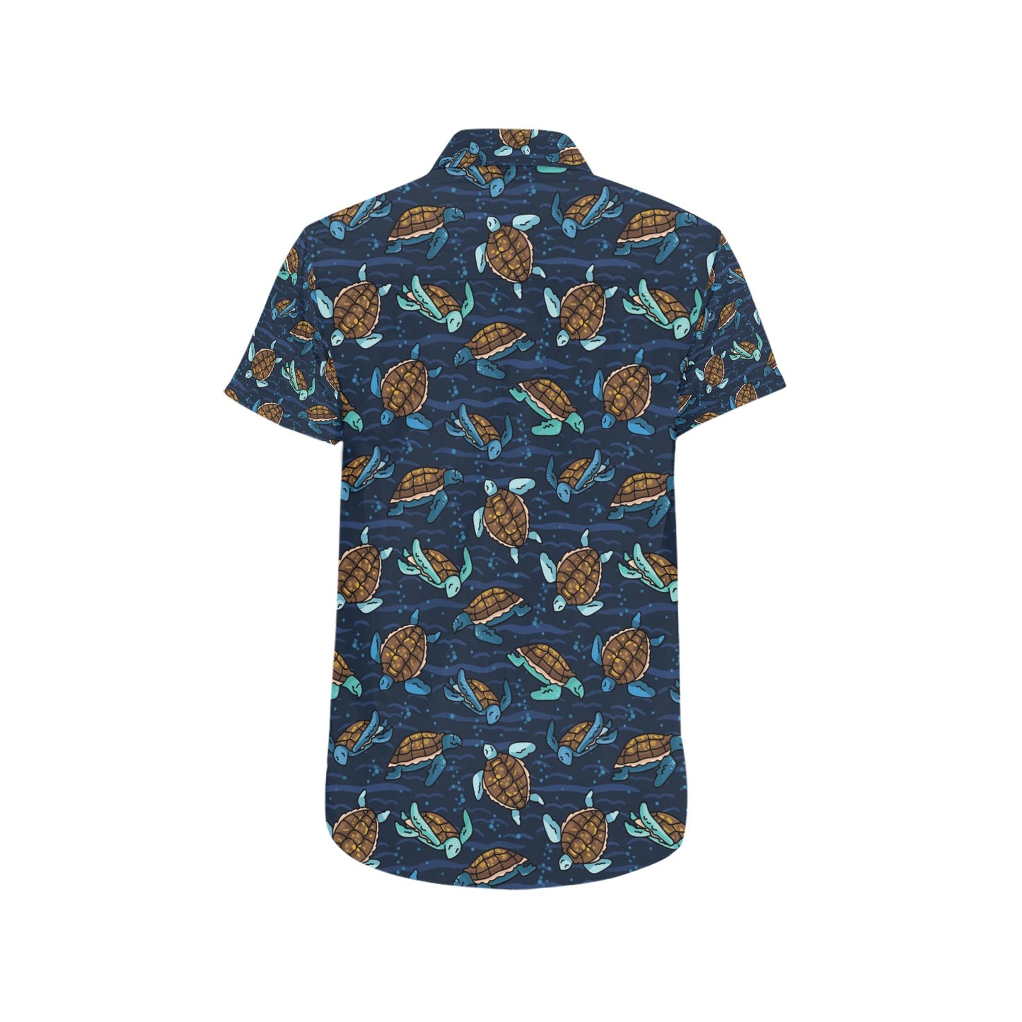 Sea Turtle Print Design LKS3011 Men Short Sleeve Button Up Shirt
