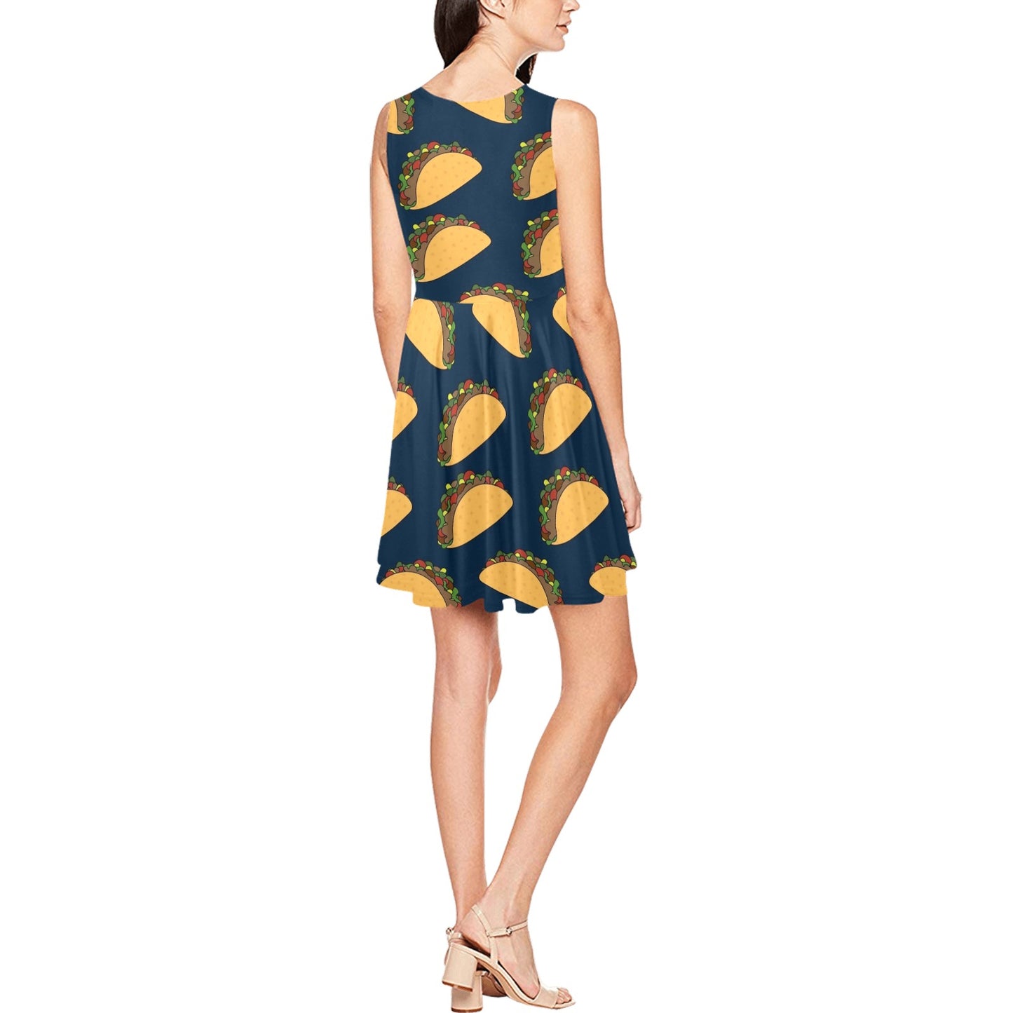 Taco Pattern Print Design TC04 Sleeveless Dress