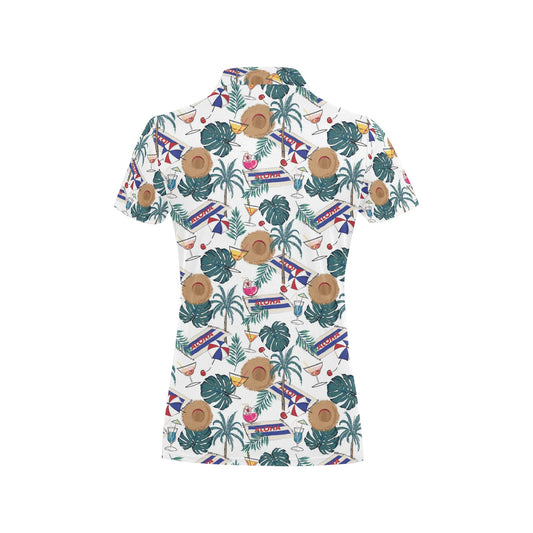 Aloha Hawaii Beach Pattern Print Design 04 Women's Polo Shirt