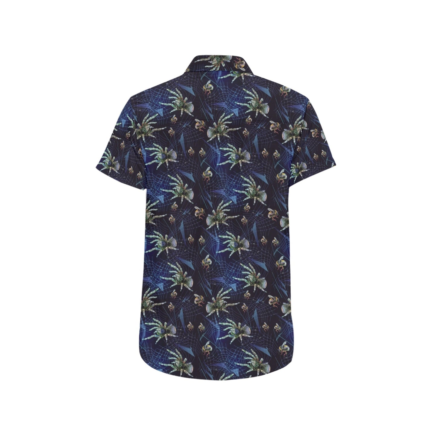 Tarantula Print Design LKS401 Men Short Sleeve Button Up Shirt