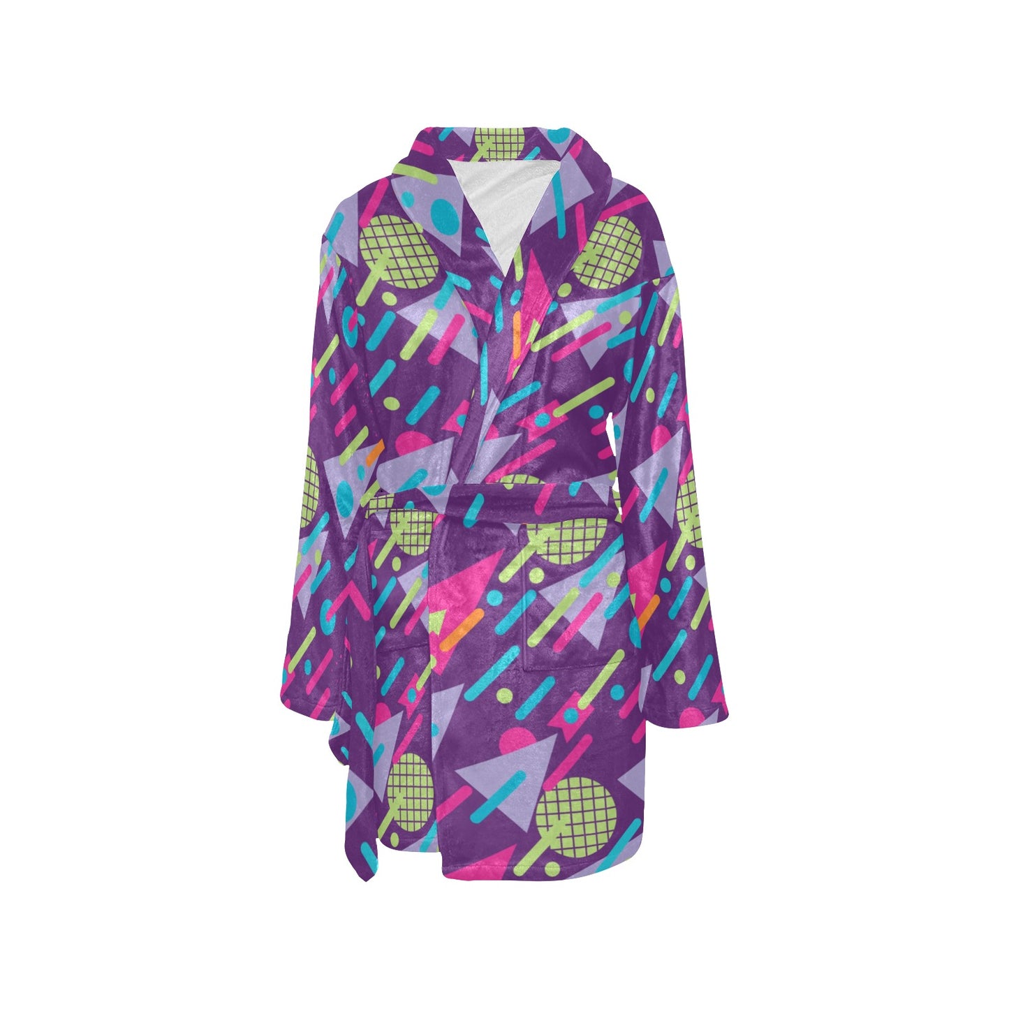 90s Pattern Print Design 4 Women's Fleece Robe